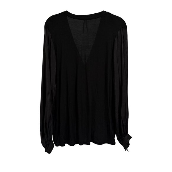 Anthropologie Kesia Surplice Black Blouse Size M - Picture 8 of 10